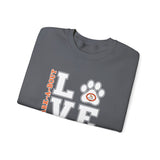 Love Paw Print (Front)___BAB Oval (Back)  ||  Unisex Heavy Blend™ Crewneck Sweatshirt
