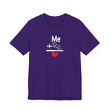 Me + Dogs = Love (Front)__BAB Word Outline (Back) || Bella + Canvas 3001 Unisex Jersey Short Sleeve Tee