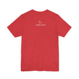 Me + Dogs = Love (Front)__BAB Word Outline (Back) || Bella + Canvas 3001 Unisex Jersey Short Sleeve Tee