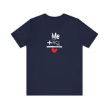 Me + Dogs = Love (Front)__BAB Word Outline (Back) || Bella + Canvas 3001 Unisex Jersey Short Sleeve Tee