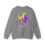 BAB Logo (Front)___Hamilton Paint Splash (Back)  ||  Unisex Heavy Blend™ Crewneck Sweatshirt