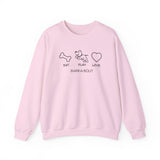 Me + Dog = Love (Front)___BAB Oval Outline (Back)  ||  Unisex Heavy Blend™ Crewneck Sweatshirt