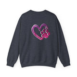 Heart Paw Print With BAB Logo || Unisex Heavy Blend™ Crewneck Sweatshirt
