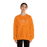 Me + Dog = Love (Front)___BAB Oval Outline (Back)  ||  Unisex Heavy Blend™ Crewneck Sweatshirt