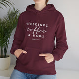 Weekends, Coffee and Dogs  ||  Unisex Heavy Blend™ Pullover Hooded Sweatshirt