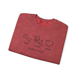 Me + Dog = Love (Front)___BAB Oval Outline (Back)  ||  Unisex Heavy Blend™ Crewneck Sweatshirt