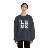 Love Paw Print (Front)___BAB Oval (Back)  ||  Unisex Heavy Blend™ Crewneck Sweatshirt