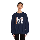 Love Paw Print (Front)___BAB Oval (Back)  ||  Unisex Heavy Blend™ Crewneck Sweatshirt
