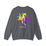 BAB Logo (Front)___Hamilton Paint Splash (Back)  ||  Unisex Heavy Blend™ Crewneck Sweatshirt