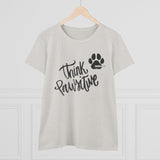 Think Pawsitive: Black Print || Women's Heavy Cotton Tee