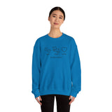 Me + Dog = Love (Front)___BAB Oval Outline (Back)  ||  Unisex Heavy Blend™ Crewneck Sweatshirt