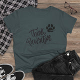 Think Pawsitive: Black Print || Women's Heavy Cotton Tee