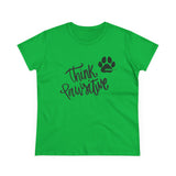 Think Pawsitive: Black Print || Women's Heavy Cotton Tee