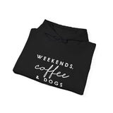 Weekends, Coffee and Dogs  ||  Unisex Heavy Blend™ Pullover Hooded Sweatshirt