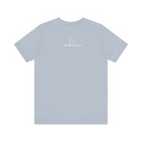 Me + Dogs = Love (Front)__BAB Word Outline (Back) || Bella + Canvas 3001 Unisex Jersey Short Sleeve Tee