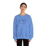 Me + Dog = Love (Front)___BAB Oval Outline (Back)  ||  Unisex Heavy Blend™ Crewneck Sweatshirt