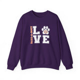 Love Paw Print (Front)___BAB Oval (Back)  ||  Unisex Heavy Blend™ Crewneck Sweatshirt