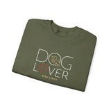 Dog Lover with Beige BAB Logo (Front)___BAB Oval Outline (Back)  ||  Unisex Heavy Blend™ Crewneck Sweatshirt