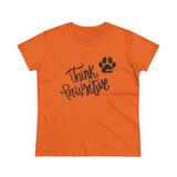 Think Pawsitive: Black Print || Women's Heavy Cotton Tee