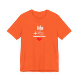 Me + Dogs = Love (Front)__BAB Word Outline (Back) || Bella + Canvas 3001 Unisex Jersey Short Sleeve Tee
