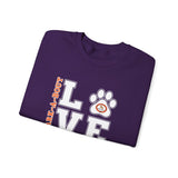 Love Paw Print (Front)___BAB Oval (Back)  ||  Unisex Heavy Blend™ Crewneck Sweatshirt