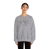 Me + Dog = Love (Front)___BAB Oval Outline (Back)  ||  Unisex Heavy Blend™ Crewneck Sweatshirt