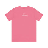 Me + Dogs = Love (Front)__BAB Word Outline (Back) || Bella + Canvas 3001 Unisex Jersey Short Sleeve Tee