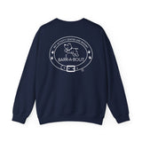 Me + Dog = Love (Front)___BAB Oval Outline (Back)  ||  Unisex Heavy Blend™ Crewneck Sweatshirt