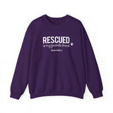 Rescued Is My Favorite Breed (Front)___BAB Oval Outline (Back)  ||  Unisex Heavy Blend™ Crewneck Sweatshirt