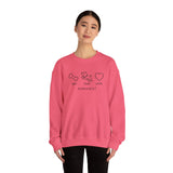 Me + Dog = Love (Front)___BAB Oval Outline (Back)  ||  Unisex Heavy Blend™ Crewneck Sweatshirt