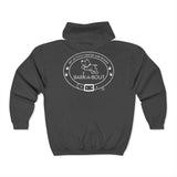 Bark-A-Bout Dog and BAB Logo (Front)__Outline Oval (Back)  ||  Unisex Heavy Blend™ Full Zip-Up Hoodie