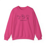 Me + Dog = Love (Front)___BAB Oval Outline (Back)  ||  Unisex Heavy Blend™ Crewneck Sweatshirt