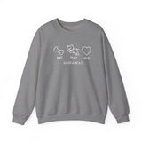 Me + Dog = Love (Front)___BAB Oval Outline (Back)  ||  Unisex Heavy Blend™ Crewneck Sweatshirt