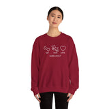 Me + Dog = Love (Front)___BAB Oval Outline (Back)  ||  Unisex Heavy Blend™ Crewneck Sweatshirt