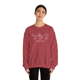 Me + Dog = Love (Front)___BAB Oval Outline (Back)  ||  Unisex Heavy Blend™ Crewneck Sweatshirt