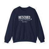 Rescued Is My Favorite Breed (Front)___BAB Oval Outline (Back)  ||  Unisex Heavy Blend™ Crewneck Sweatshirt