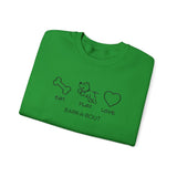 Me + Dog = Love (Front)___BAB Oval Outline (Back)  ||  Unisex Heavy Blend™ Crewneck Sweatshirt
