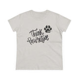 Think Pawsitive: Black Print || Women's Heavy Cotton Tee