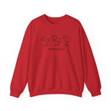 Me + Dog = Love (Front)___BAB Oval Outline (Back)  ||  Unisex Heavy Blend™ Crewneck Sweatshirt
