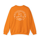 Me + Dog = Love (Front)___BAB Oval Outline (Back)  ||  Unisex Heavy Blend™ Crewneck Sweatshirt