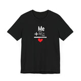 Me + Dogs = Love (Front)__BAB Word Outline (Back) || Bella + Canvas 3001 Unisex Jersey Short Sleeve Tee