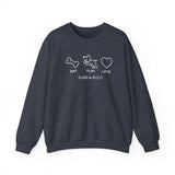 Me + Dog = Love (Front)___BAB Oval Outline (Back)  ||  Unisex Heavy Blend™ Crewneck Sweatshirt