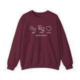 Me + Dog = Love (Front)___BAB Oval Outline (Back)  ||  Unisex Heavy Blend™ Crewneck Sweatshirt