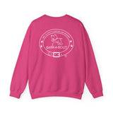 Me + Dog = Love (Front)___BAB Oval Outline (Back)  ||  Unisex Heavy Blend™ Crewneck Sweatshirt