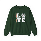 Love Paw Print (Front)___BAB Oval (Back)  ||  Unisex Heavy Blend™ Crewneck Sweatshirt