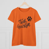Think Pawsitive: Black Print || Women's Heavy Cotton Tee