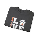 Love Paw Print (Front)___BAB Oval (Back)  ||  Unisex Heavy Blend™ Crewneck Sweatshirt