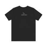 Me + Dogs = Love (Front)__BAB Word Outline (Back) || Bella + Canvas 3001 Unisex Jersey Short Sleeve Tee
