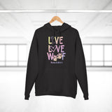 Live, Love, Woof - Pastel Rainbow  ||  Unisex Pullover Hoodie