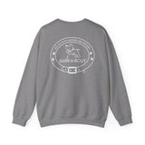 Me + Dog = Love (Front)___BAB Oval Outline (Back)  ||  Unisex Heavy Blend™ Crewneck Sweatshirt